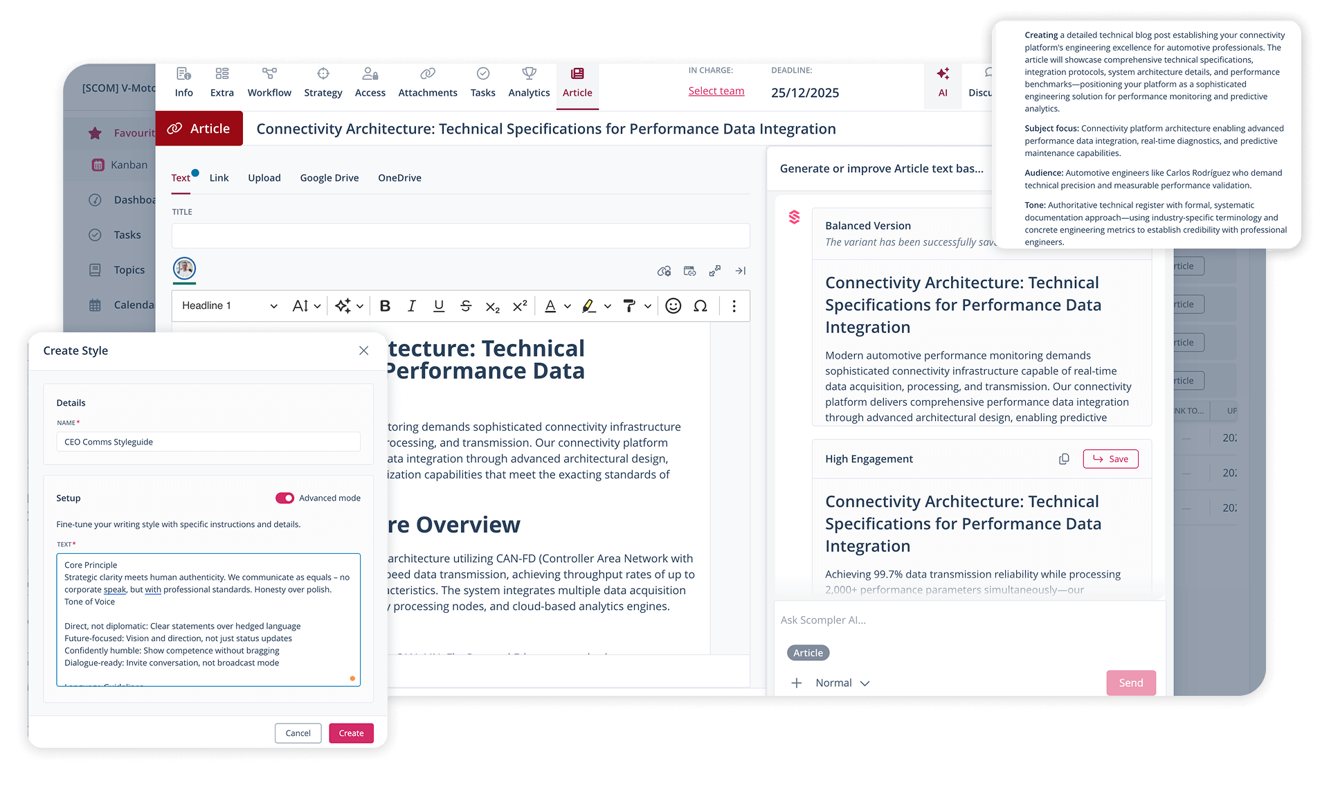 Artikelgenerierung mit Custom Styles Erklaerungen der AI und verschiedenen Text Varianten 1