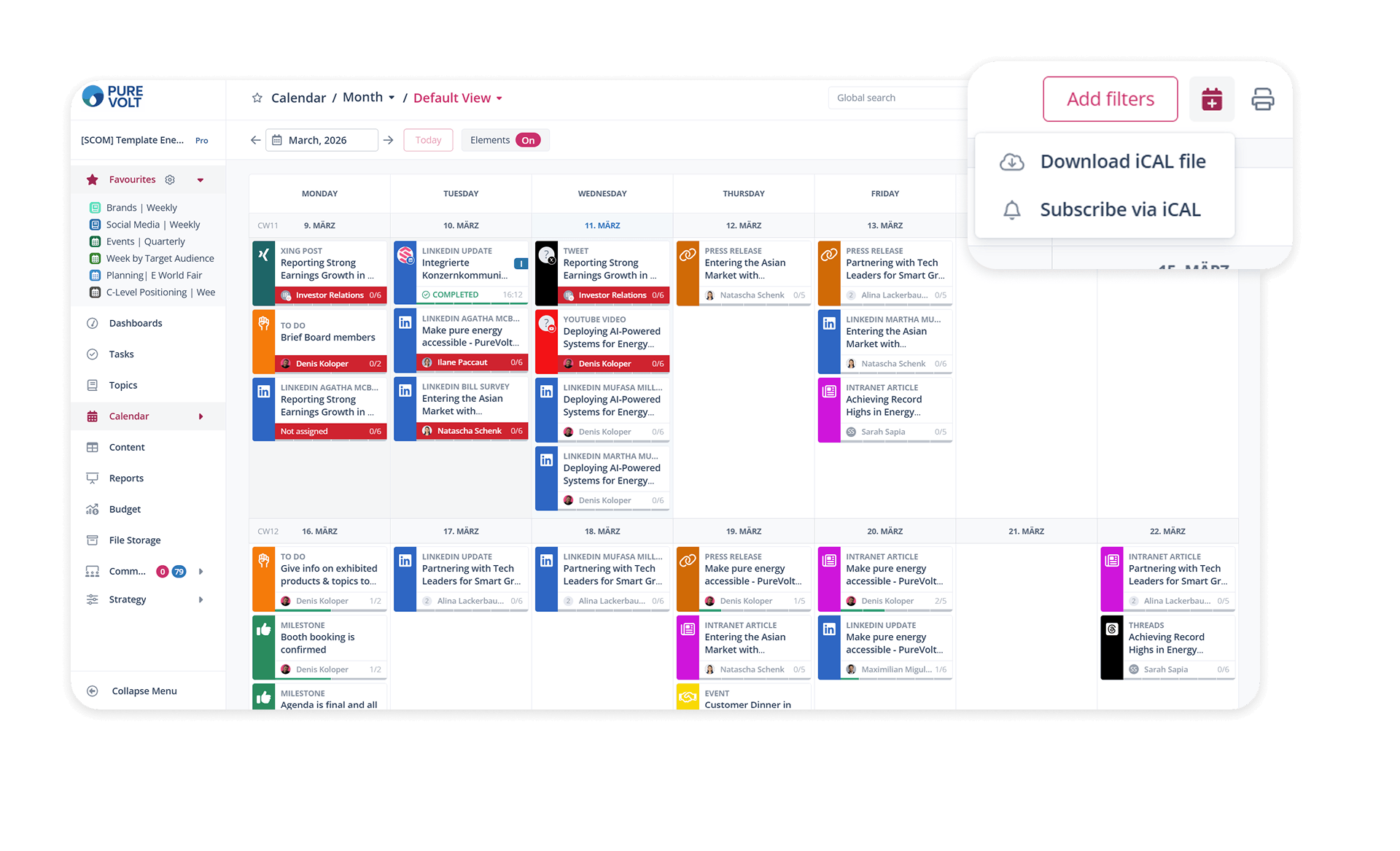 Scompler iCal Calendar Export