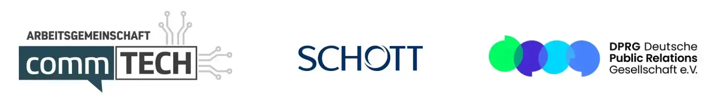 Partner des CommTech Summit: Schott Logo und DPRG Logo 14 Logos führender Partner vom CommTech Summit wie das Schott Logo sowie das offizielle DPRG Logo.