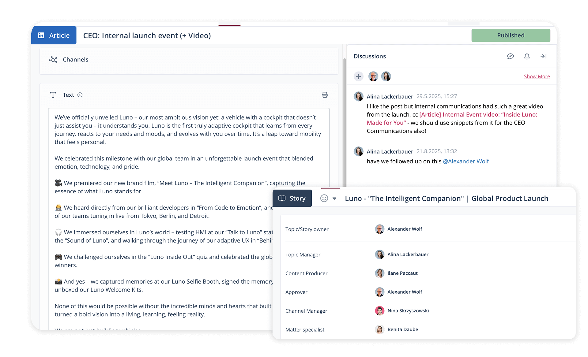 Improve internal communication: Efficient editing tool for strategic content management in modern companies.
