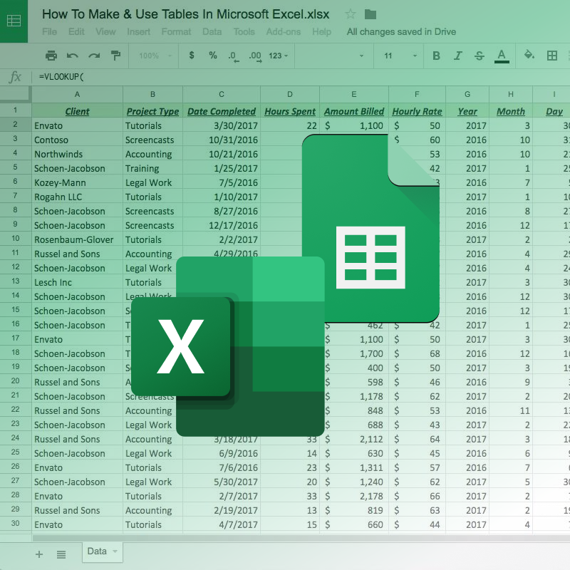 Excel und Google Sheets zur Erstellung von Redaktionsplänen