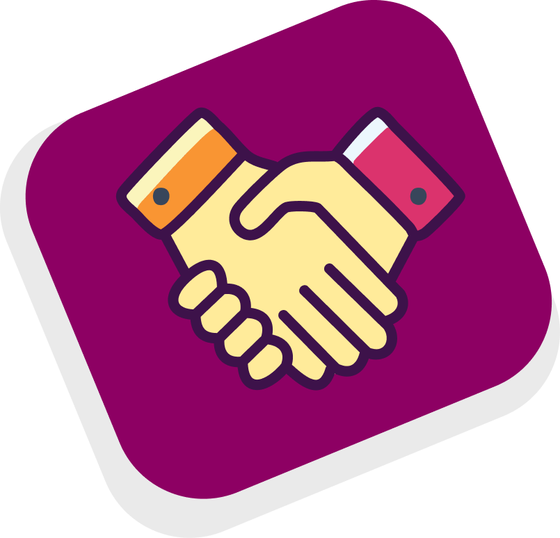 Scompler Hand Icon: A pictorial representation of two hands signaling trust and mutual support.