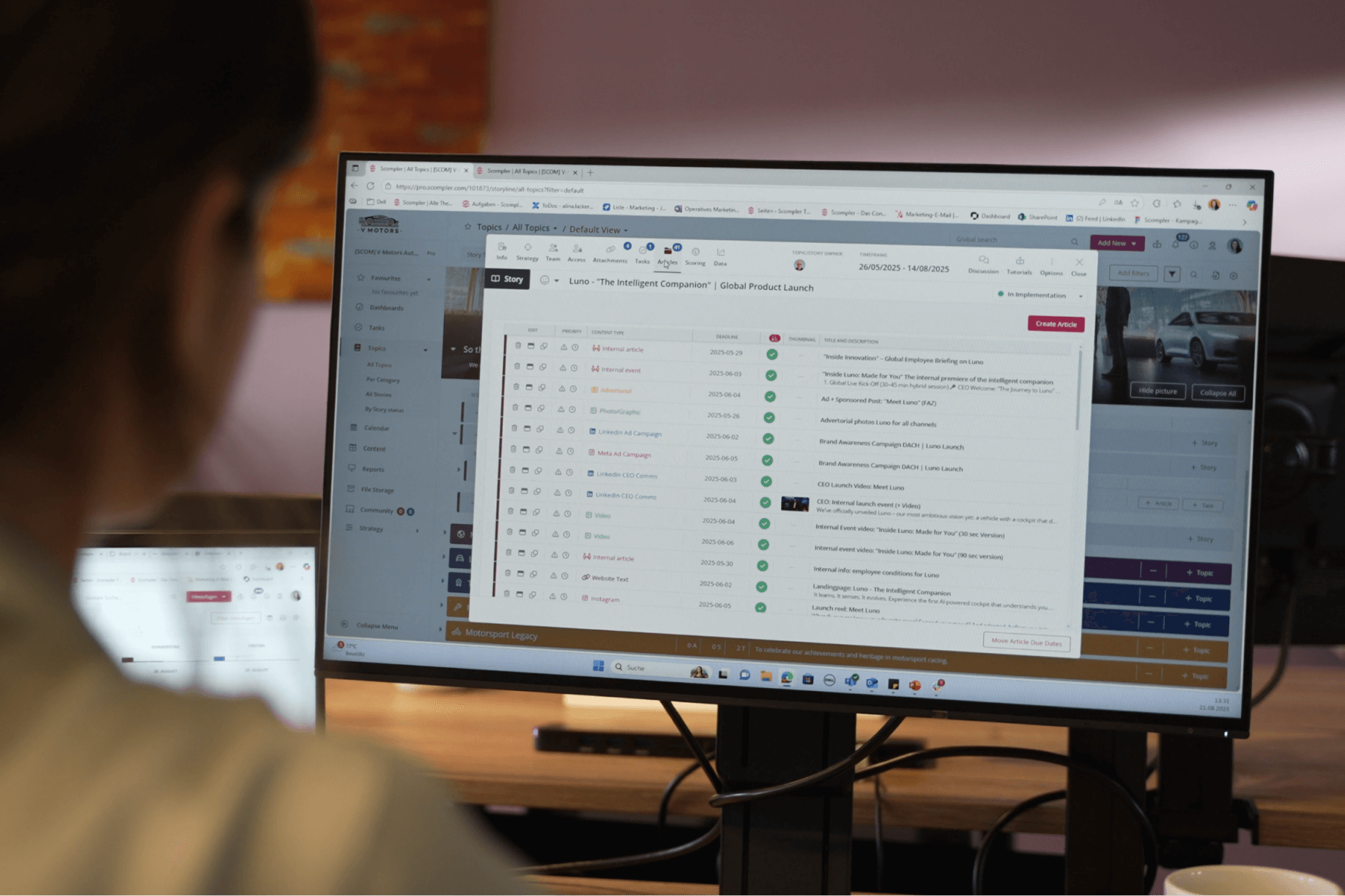 Scompler overview: Discover the wide range of functions for efficient content planning and marketing features.