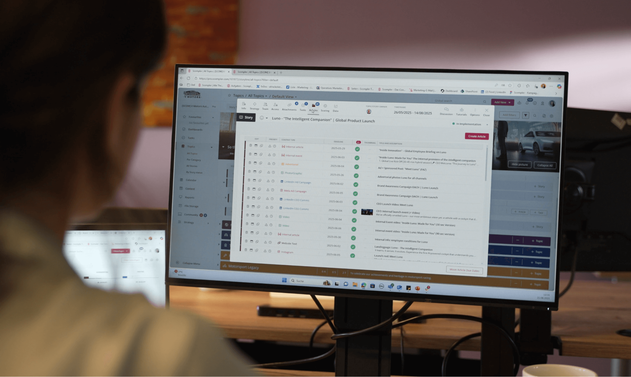 Scompler-&Uuml;bersicht: Entdecken Sie die vielf&auml;ltigen Funktionen f&uuml;r effiziente Content-Planung und Marketing-Features.