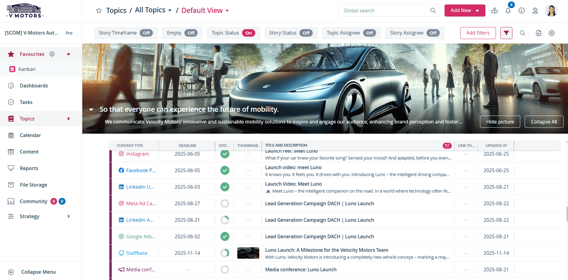 Efficient topic architecture in the Staffbase scompler app for seamless content strategy and management.