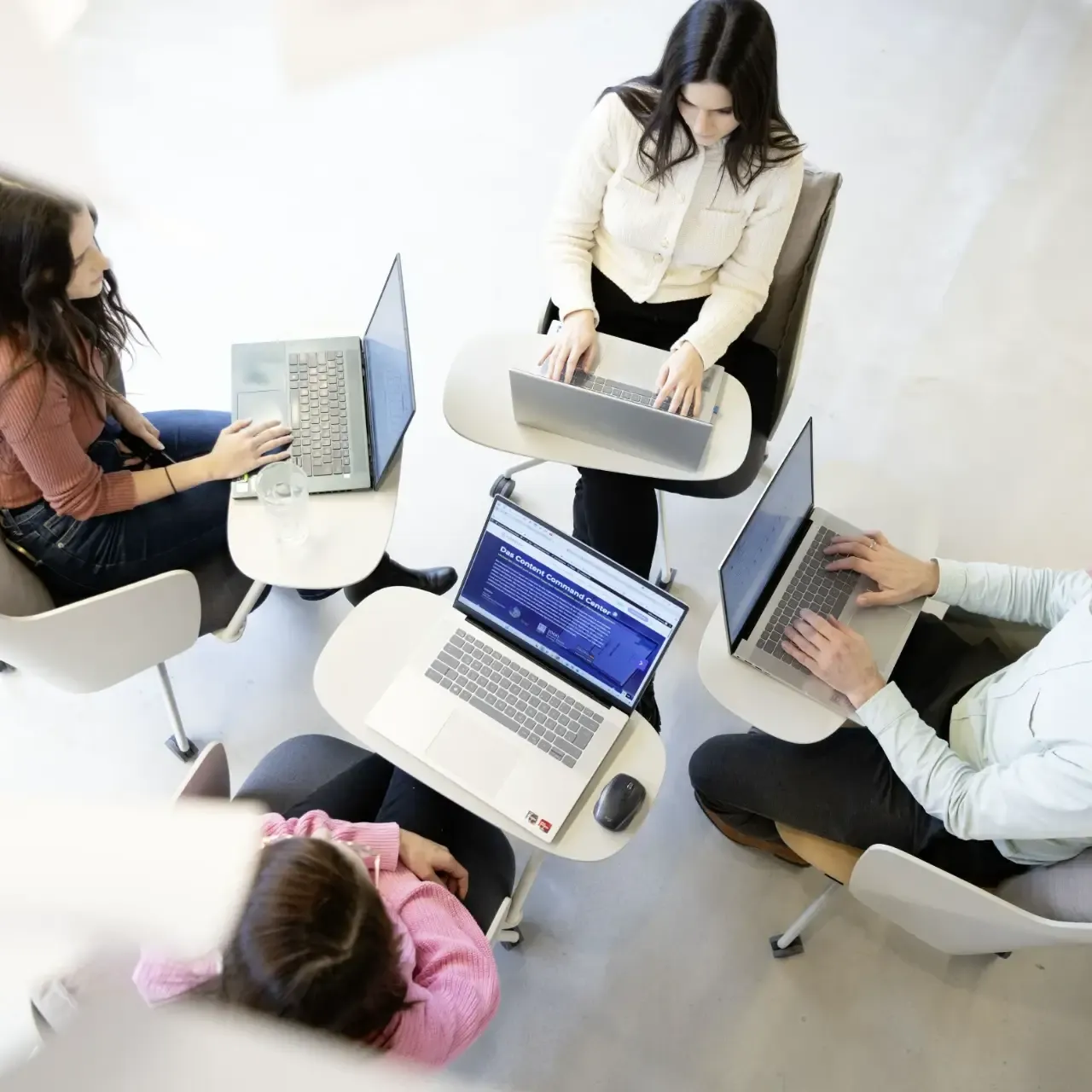 Our team at the Munich office for the Über Scompler page when working together.